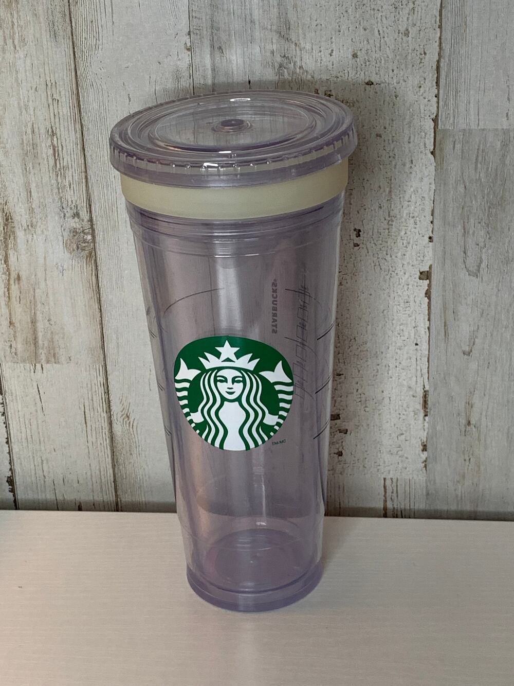 Starbucks Reusable Cold Cup Tumbler Clear Purple Translucent Venti 24oz